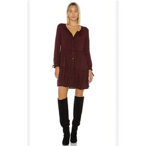 Rails Raine Garnet Ash Check Shirt Dress Size M Long Sleeve NEW
